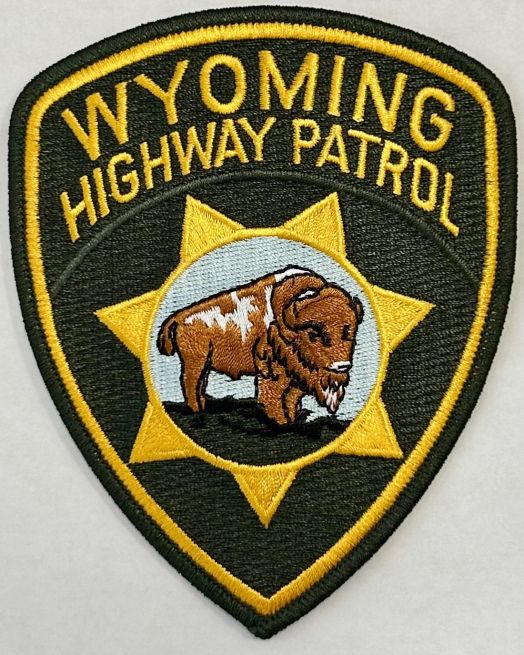 WYOMING HIGHWAY PATROL GREEN SHOULDER PATCH - SEW ON.